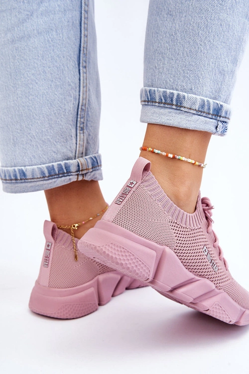 Damskie Lekkie Sneakersy Memory Foam System Big Star JJ274266 Różowe