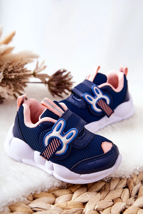 Dziecięce Sportowe Buty Na Rzep Befado 516P090 Granatowo-Różowe