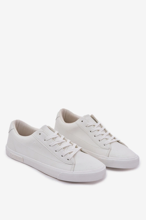 Męskie Klasyczne Niskie Trampki Z Eko Skóry Big Star NN174250 Białe