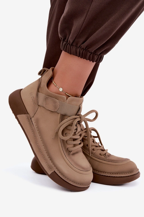 Ocieplane Botki Z Naturalnej Skóry Lee Cooper LCJ-26-19-4603 Khaki