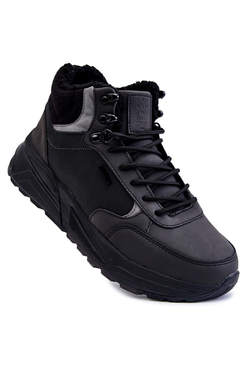 Męskie Ocieplane Buty Trekkingowe Cross Jeans KK1R4031C Czarne