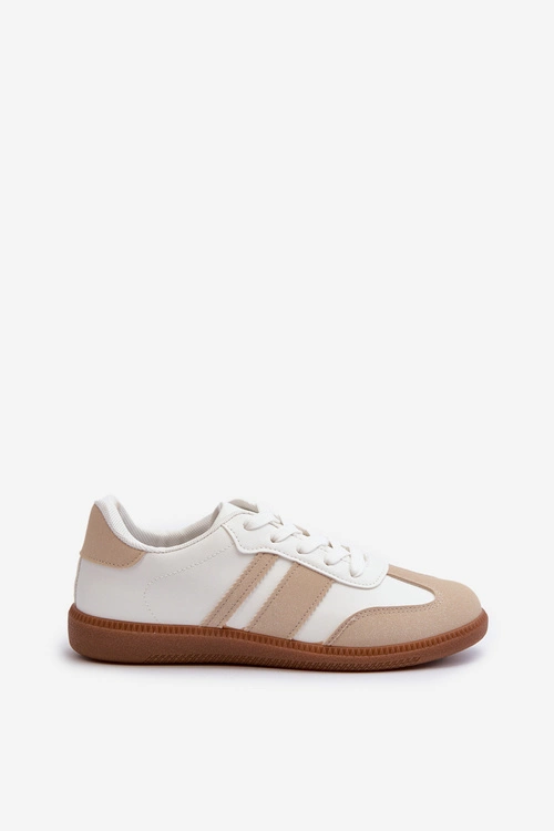Damskie Niskie Eko Skórzane Sneakersy Beżowe Dorvalia