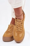 Zamszowe Sneakersy Damskie Big Star TT274166 Żółte