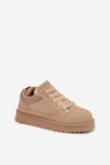 Sneakersy Damskie Ocieplane Futerkiem Beżowe Cyrissa