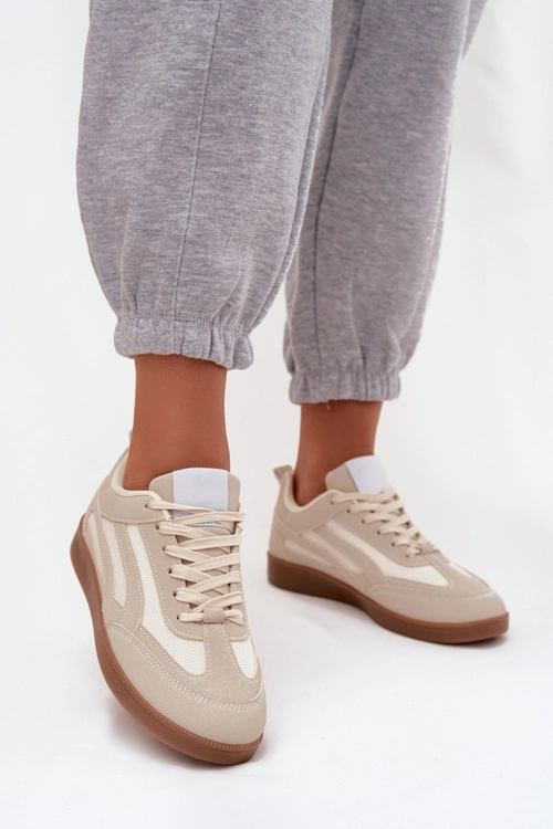 Sneakersy Damskie Beżowe Hanelor