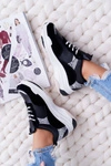Sportowe Damskie Buty Gruba Podeszwa Czarne Remember