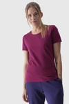 Damski Gładki T-Shirt Z Logo Fioletowy 4F 4FWMM00TTSHF1845-51S