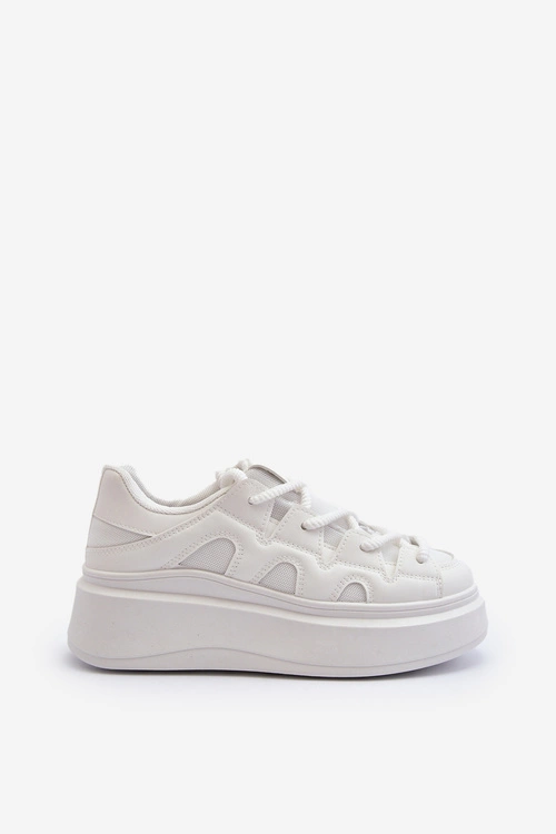 Damskie Sneakersy Z Grubym Sznurowaniem Białe Vinali