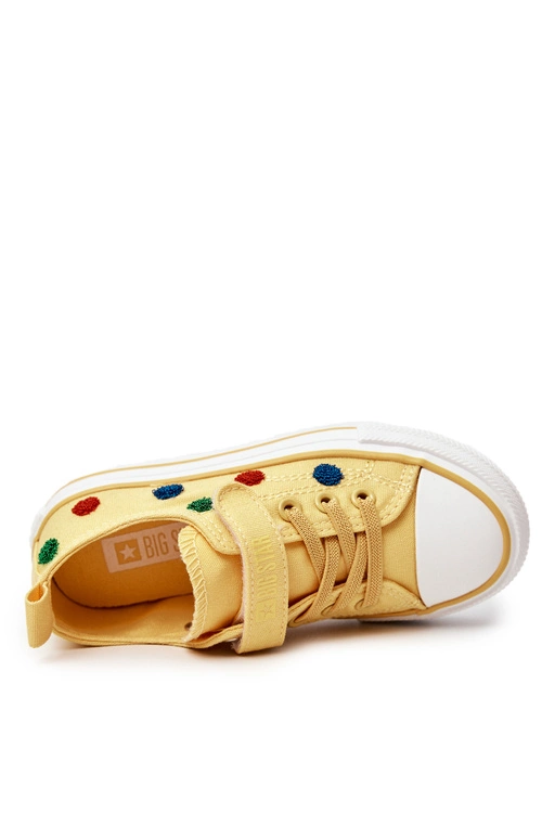 Dziecięce Trampki Na Rzep BIG STAR JJ374056 Żółte