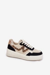 Buty Sportowe Damskie Na Platformie Panterka Czarne Lorori
