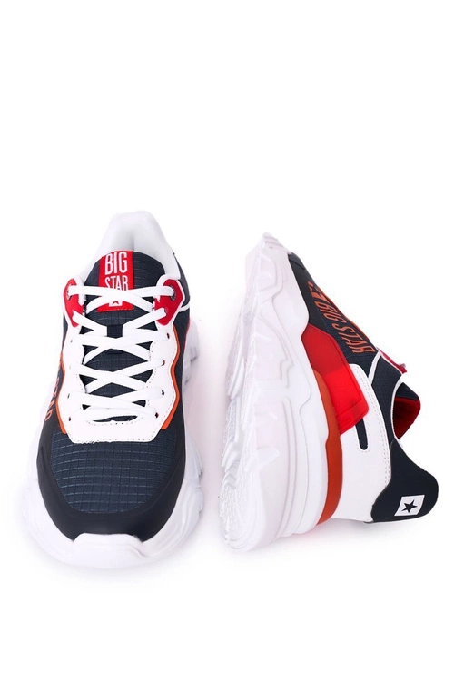 Męskie Sportowe Buty Memory Foam Big Star HH174207 Granatowo-Białe