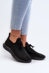 Materiałowe Lekkie Buty Sportowe Damskie Czarne Xalara