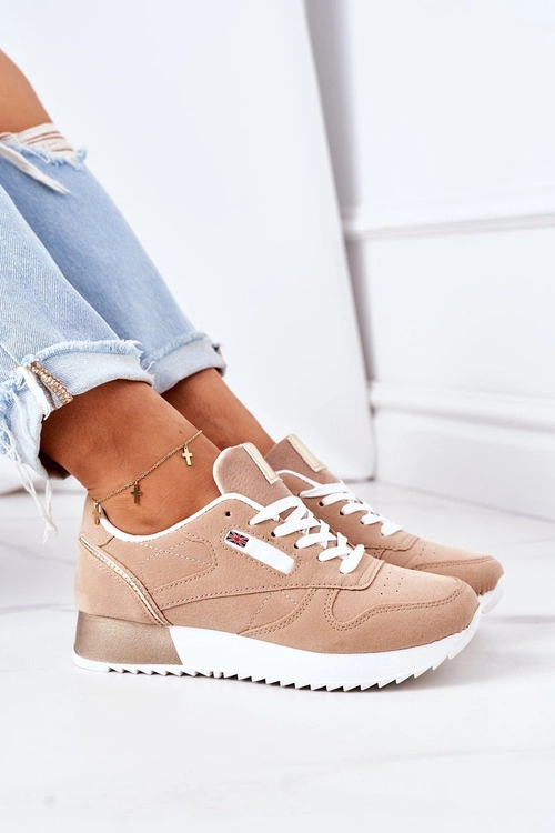 Sportowe Buty Sneakersy Beżowe Friday