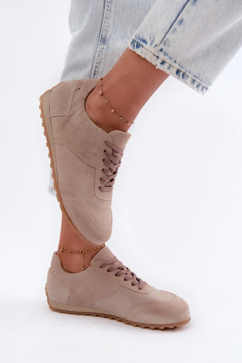 Sneakersy Barefoot Z Naturalnego Zamszu Zazoo N1422 Beżowe