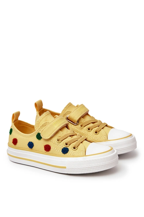 Dziecięce Trampki Na Rzep BIG STAR JJ374056 Żółte