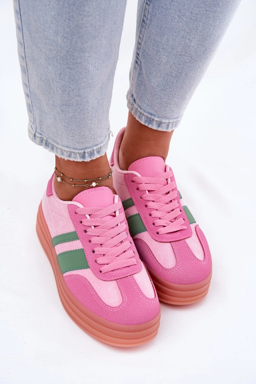 Niskie Sneakersy Na Platformie Różowe Ovivene