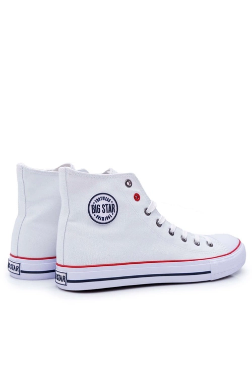 Big Star Wysokie Męskie Białe Trampki T174106