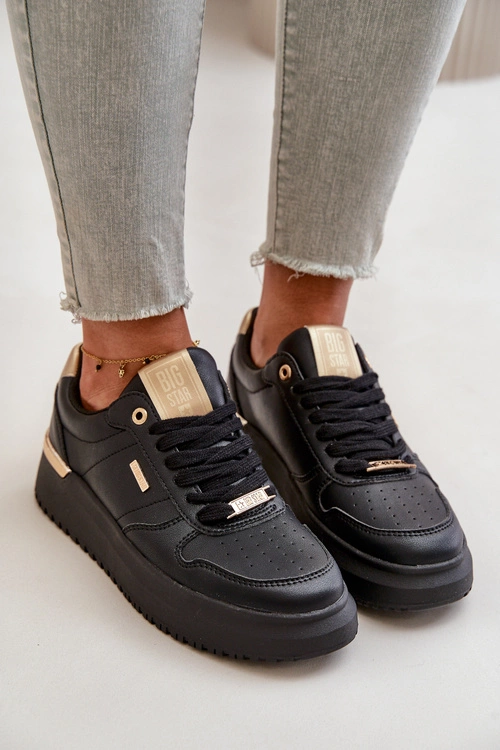 Sneakersy Damskie Na Platformie Big Star OO274758 HI-POLY SYSTEM Czarne
