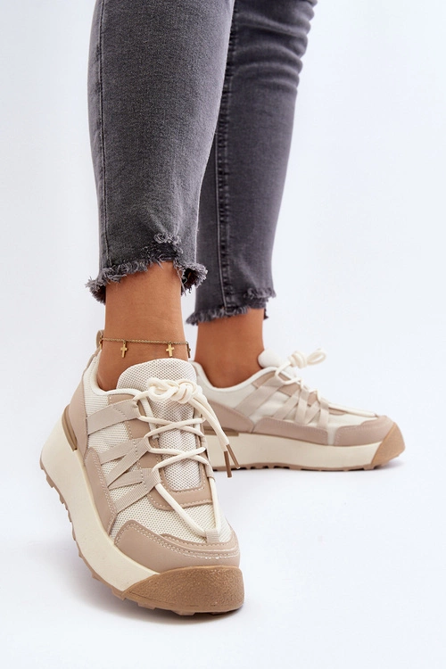 Damskie Buty Sportowe Sneakersy Beżowe Phyrena