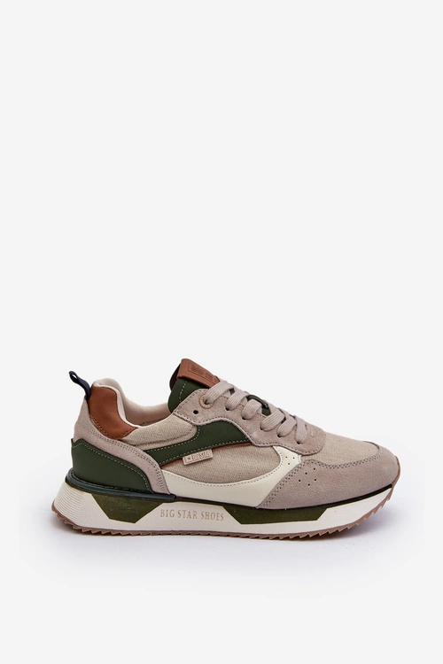 Sneakersy Męskie Memory Foam System Big Star NN174349 Beżowe