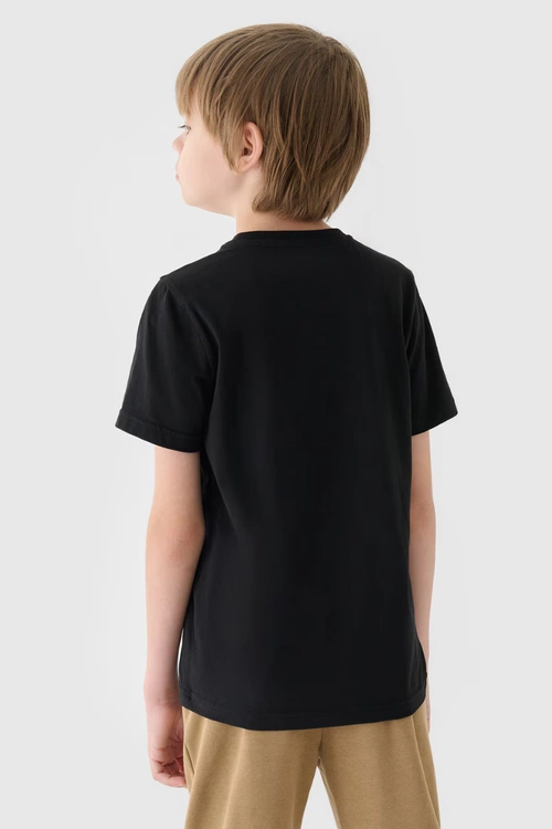 Koszulka T-Shirt Z Nadrukiem Dla Chłopca 4F 4FJWAW24TTSHM1553-20S Czarna