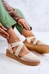 Damskie Zamszowe Espadryle Big Star JJ276038 Beżowe
