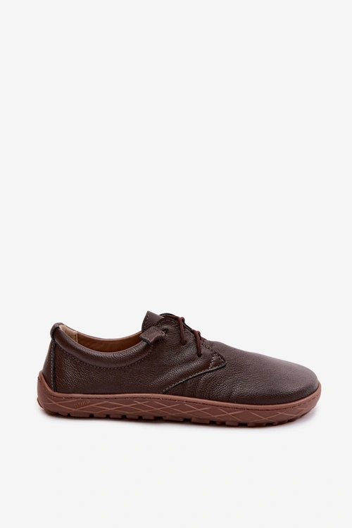 Skórzane Półbuty Barefoot Damskie Zazoo 10189 Czekoladowe