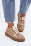 Niskie Sneakersy Damskie Ciemnobeżowe Brenelle