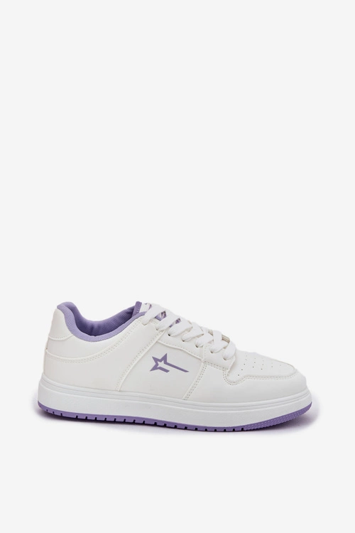 Sneakersy Damskie Big Star RR274A245 HI-POLY SYSTEM Biało-Fioletowe