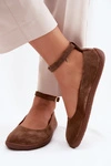 Baleriny Barefoot Z Naturalnego Zamszu Zazoo 020 Brązowe