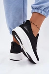 Materiałowe Buty Sportowe Sneakersy Damskie Wsuwane Kobbo 102425 Czarne