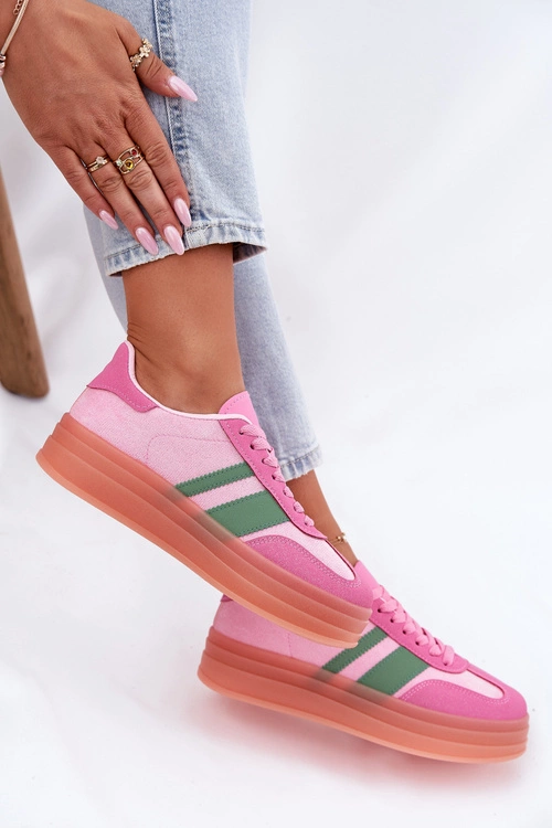 Niskie Sneakersy Na Platformie Różowe Ovivene