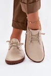 Skórzane Półbuty Barefoot Damskie Zazoo 10189 Beżowe