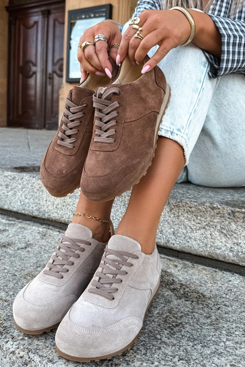Sneakersy Barefoot Z Naturalnego Zamszu Zazoo N1422 Brązowe