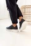 Damskie Sneakersy Na Platformie Czarne Riri