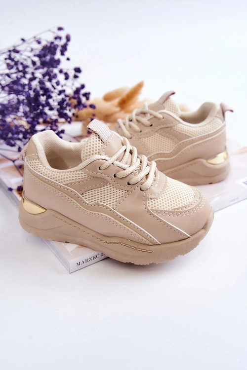 Dziecięce Sportowe Buty Sneakersy Beżowe Kizzie