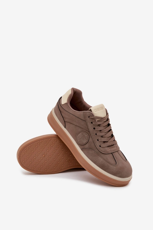 Sneakersy Męskie Niskie Big Star SS174020 HI-POLY SYSTEM Ciemnobeżowe