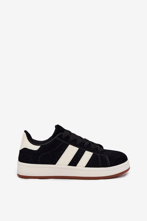Sneakersy Damskie Z Eko Zamszu Czarne Arlenina