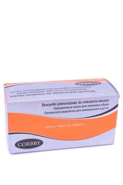 Skarpetki jednorazowe do mierzenia obuwia 120 sztuk Corbby