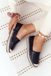 Skórzane Espadryle Na Plecionej Podeszwie Big Star HH274505 Czarne