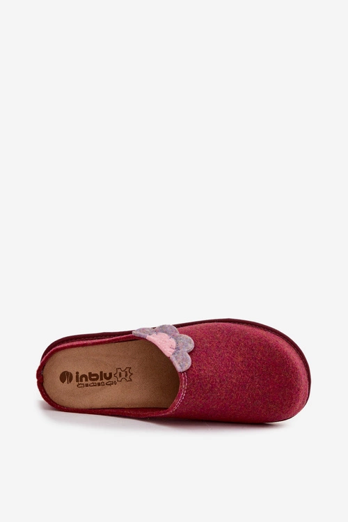 Kapcie Damskie Z Kwiatkiem Inblu CS000043 Bordowe