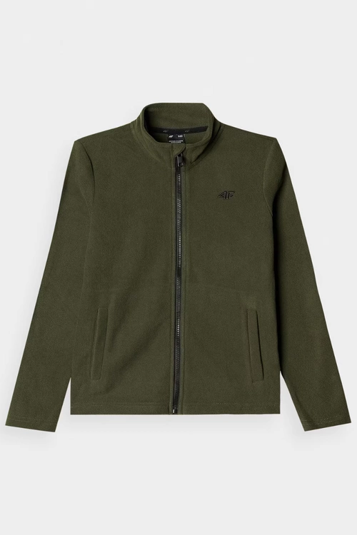 Chłopięcy Polar Ze Stójką 4F 4FJWMM00TFLEM245-43S Khaki