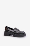 Lakierowane Mokasyny Loafersy Damskie D&A JC42-62 Czarne