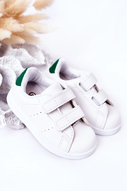 Dziecięce Tenisówki Na Rzepy Biało-Zielone California