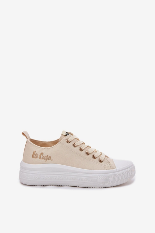 Trampki Damskie Na Platformie Lee Cooper LCW-24-44-2464L Beżowe
