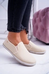 Materiałowe Damskie Tenisówki Espadryle Beż Terri