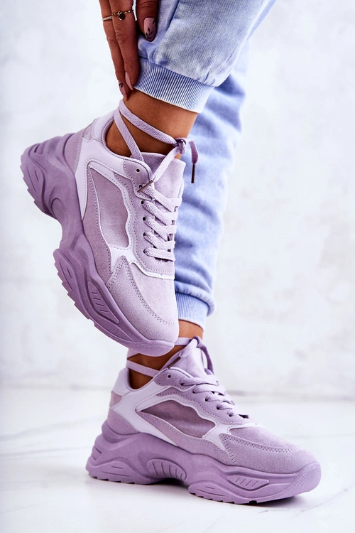 Damskie Buty Sportowe Sneakersy Fioletowe Bacaris