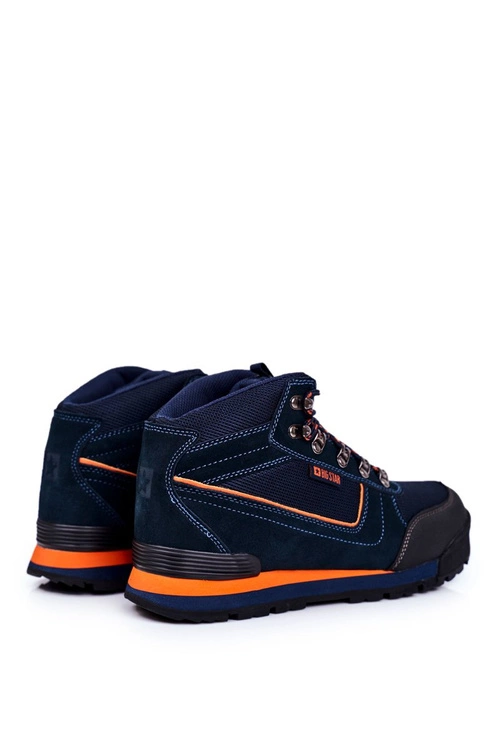 Trekkingowe Męskie Buty Big Star Outdoor Granatowe GG174199