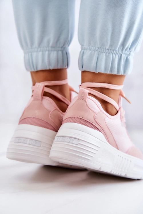Modne Sneakersy Buty Sportowe Big Star JJ274595 Różowe