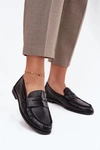 Półbuty Loafersy Damskie Z Eko Skóry Czarne Lilith